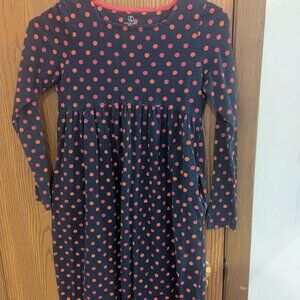 Lands' End Polka Dot Long Sleeve Dress with Pockets-Girls M (10-12)